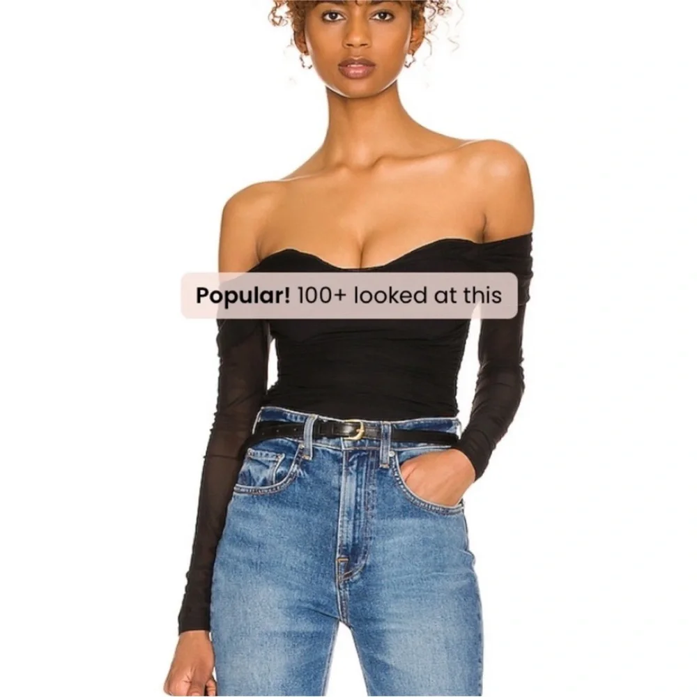 MAJORELLE Black Off-Shoulder Blouse - Picture 1 of 4